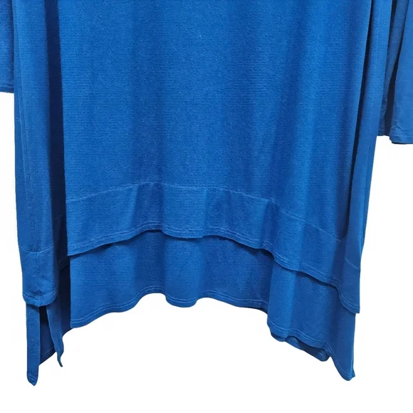 Eileen Fisher Lightweight Viscose Jersey Round Neck Tunic Top Size S Blue - Picture 6 of 13